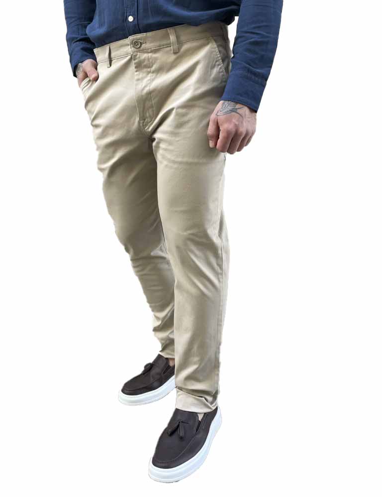 Lee Παντελόνι Chino Ελαστικό σε Slim Εφαρμογή Μπεζ 112342927 φωτογραφία
